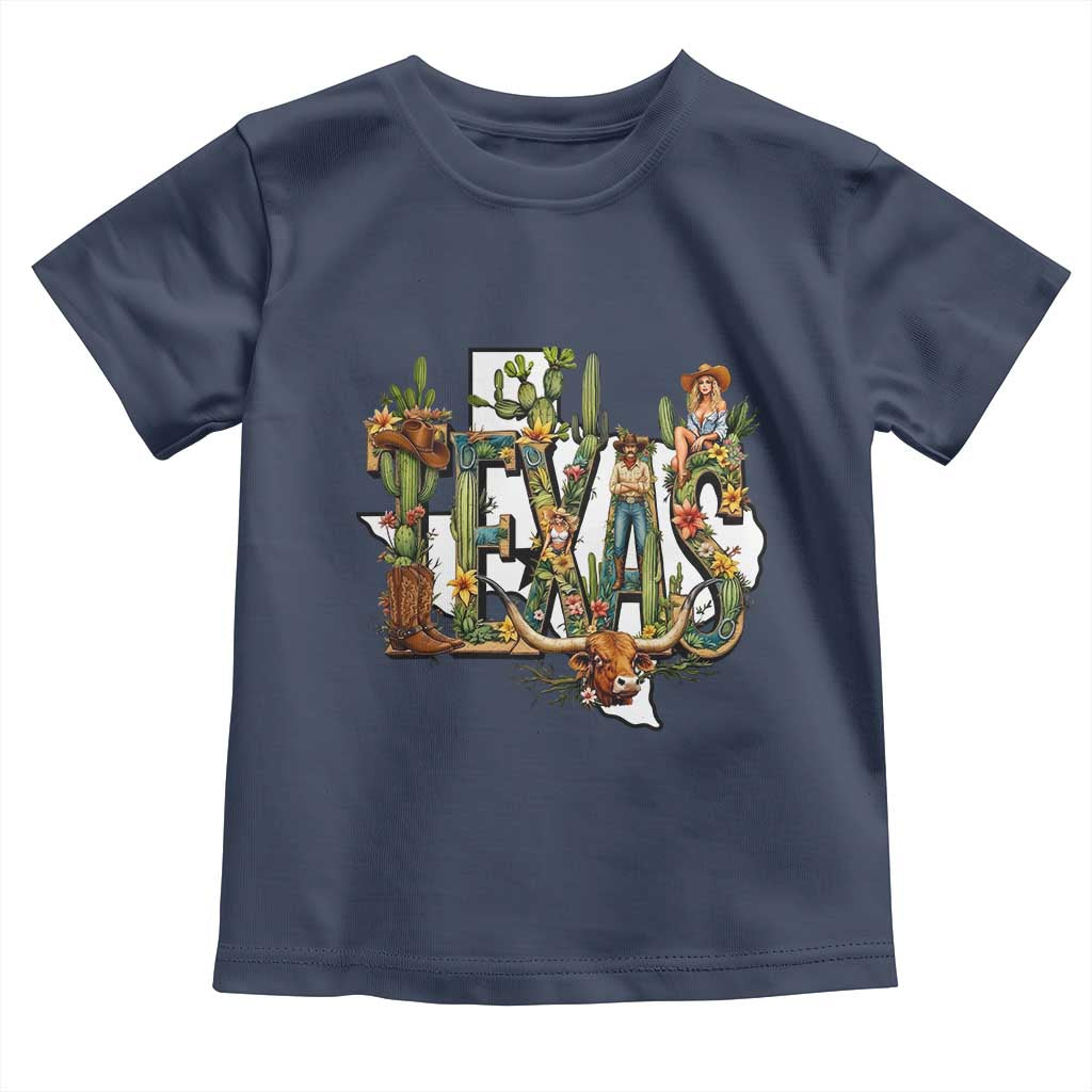 Texas Cowboy And Cowgirl Toddler T Shirt Vintage Cactus Gift Idea - Wonder Print Shop