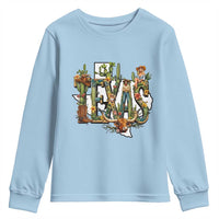 Texas Cowboy And Cowgirl Youth Sweatshirt Vintage Cactus Gift Idea - Wonder Print Shop