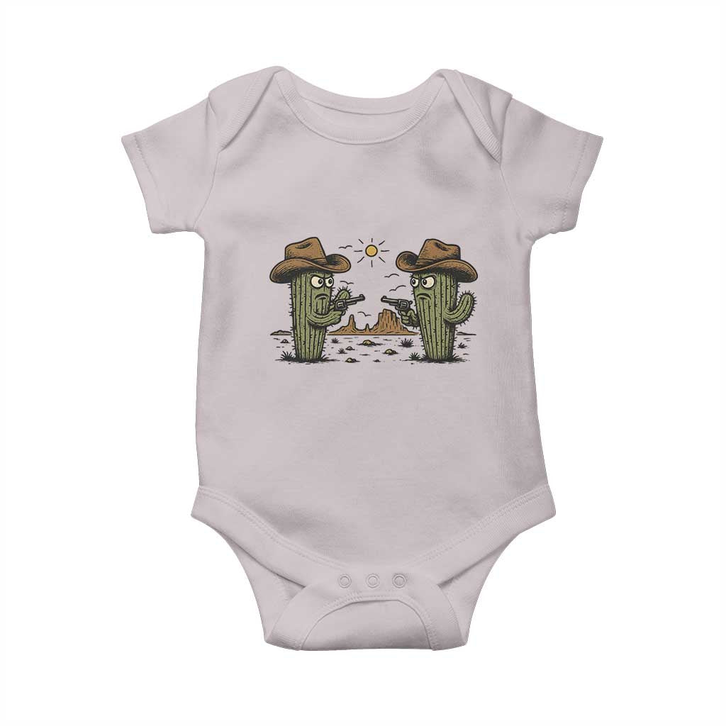 Funny Lone Star Cactus Cowboy Gunfight Gift Baby Onesie - Wonder Print Shop