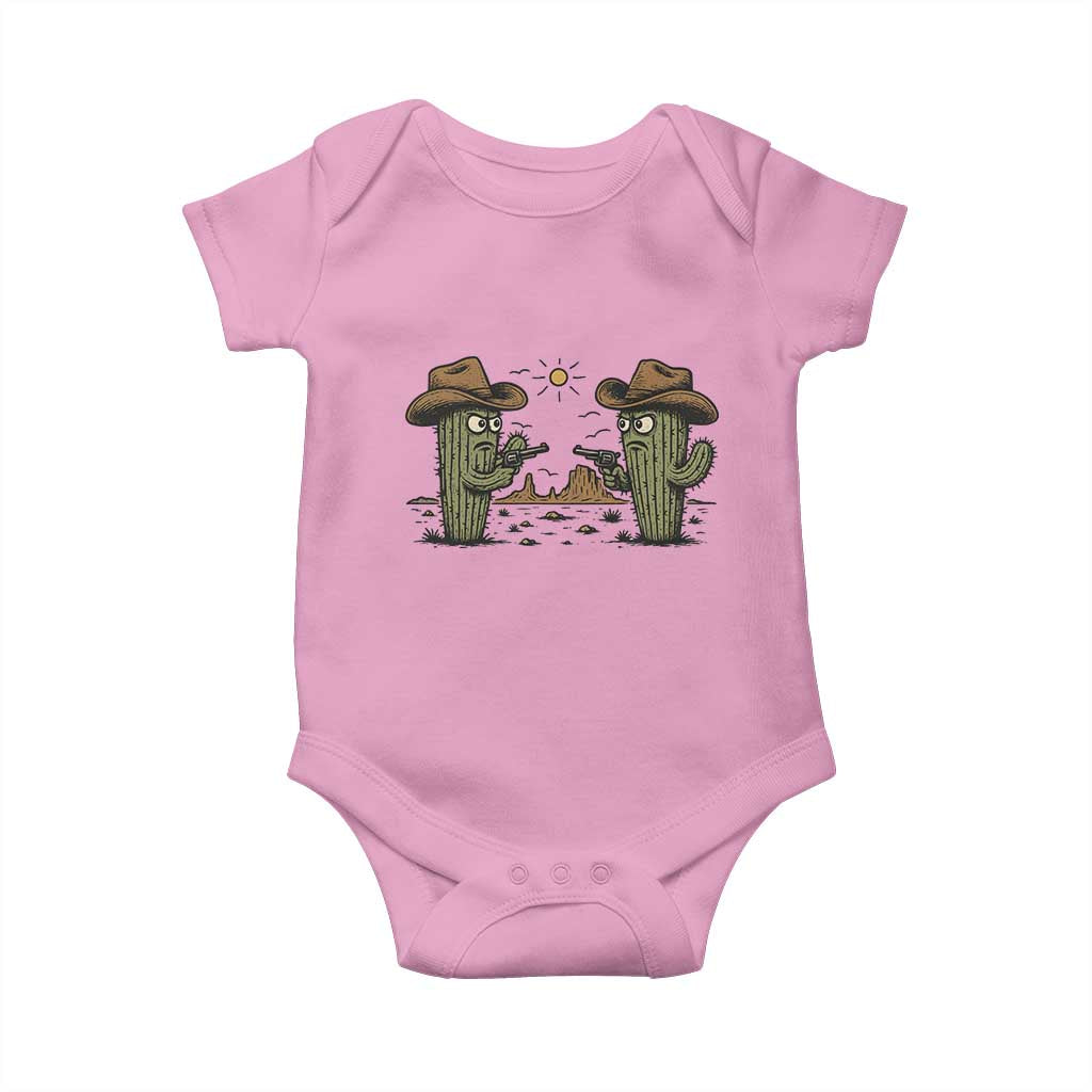 Funny Lone Star Cactus Cowboy Gunfight Gift Baby Onesie - Wonder Print Shop