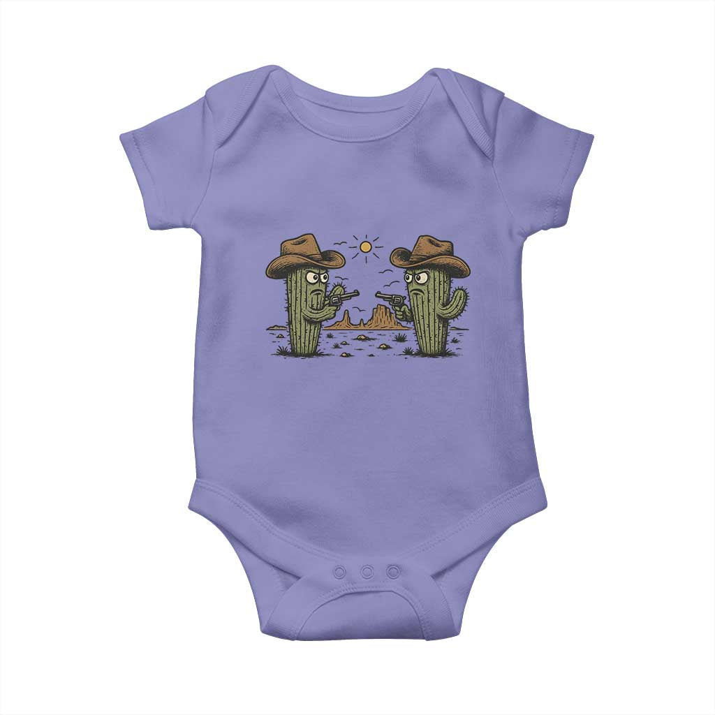 Funny Lone Star Cactus Cowboy Gunfight Gift Baby Onesie - Wonder Print Shop