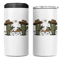 Funny Lone Star Cactus Cowboy Gunfight Gift 4 in 1 Can Cooler Tumbler - Wonder Print Shop