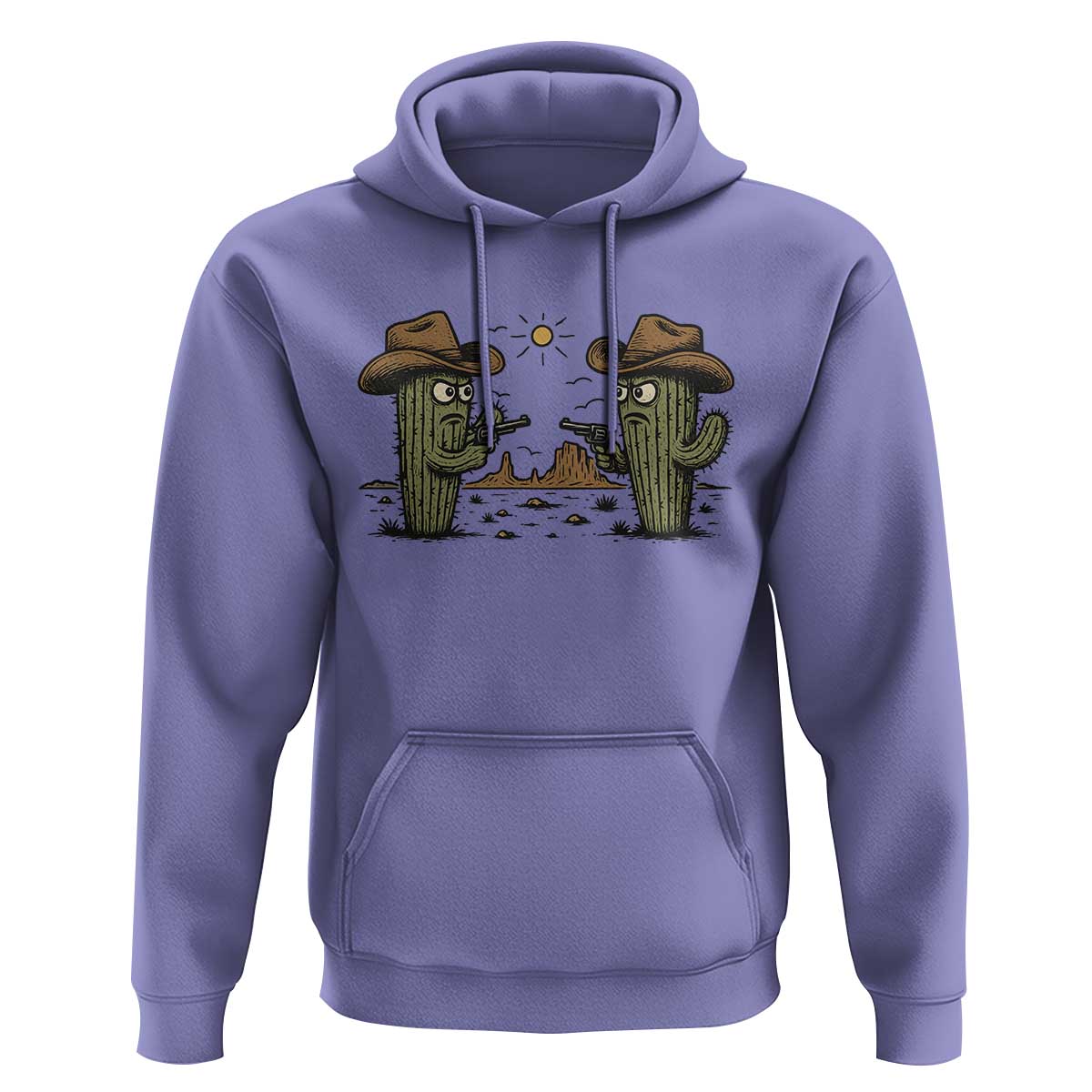 Funny Lone Star Cactus Cowboy Gunfight Gift Hoodie - Wonder Print Shop