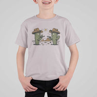 Funny Lone Star Cactus Cowboy Gunfight Gift T Shirt For Kid - Wonder Print Shop