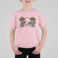 Funny Lone Star Cactus Cowboy Gunfight Gift T Shirt For Kid - Wonder Print Shop