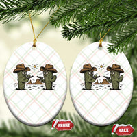 Funny Lone Star Cactus Cowboy Gunfight Gift Ceramic Ornament - Wonder Print Shop