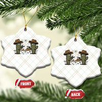 Funny Lone Star Cactus Cowboy Gunfight Gift Ceramic Ornament - Wonder Print Shop