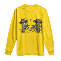 Funny Lone Star Cactus Cowboy Gunfight Gift Long Sleeve Shirt - Wonder Print Shop
