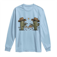 Funny Lone Star Cactus Cowboy Gunfight Gift Long Sleeve Shirt - Wonder Print Shop