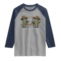 Funny Lone Star Cactus Cowboy Gunfight Gift Raglan Shirt - Wonder Print Shop