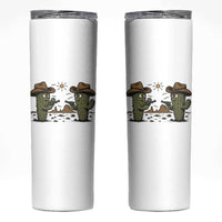 Funny Lone Star Cactus Cowboy Gunfight Gift Skinny Tumbler - Wonder Print Shop