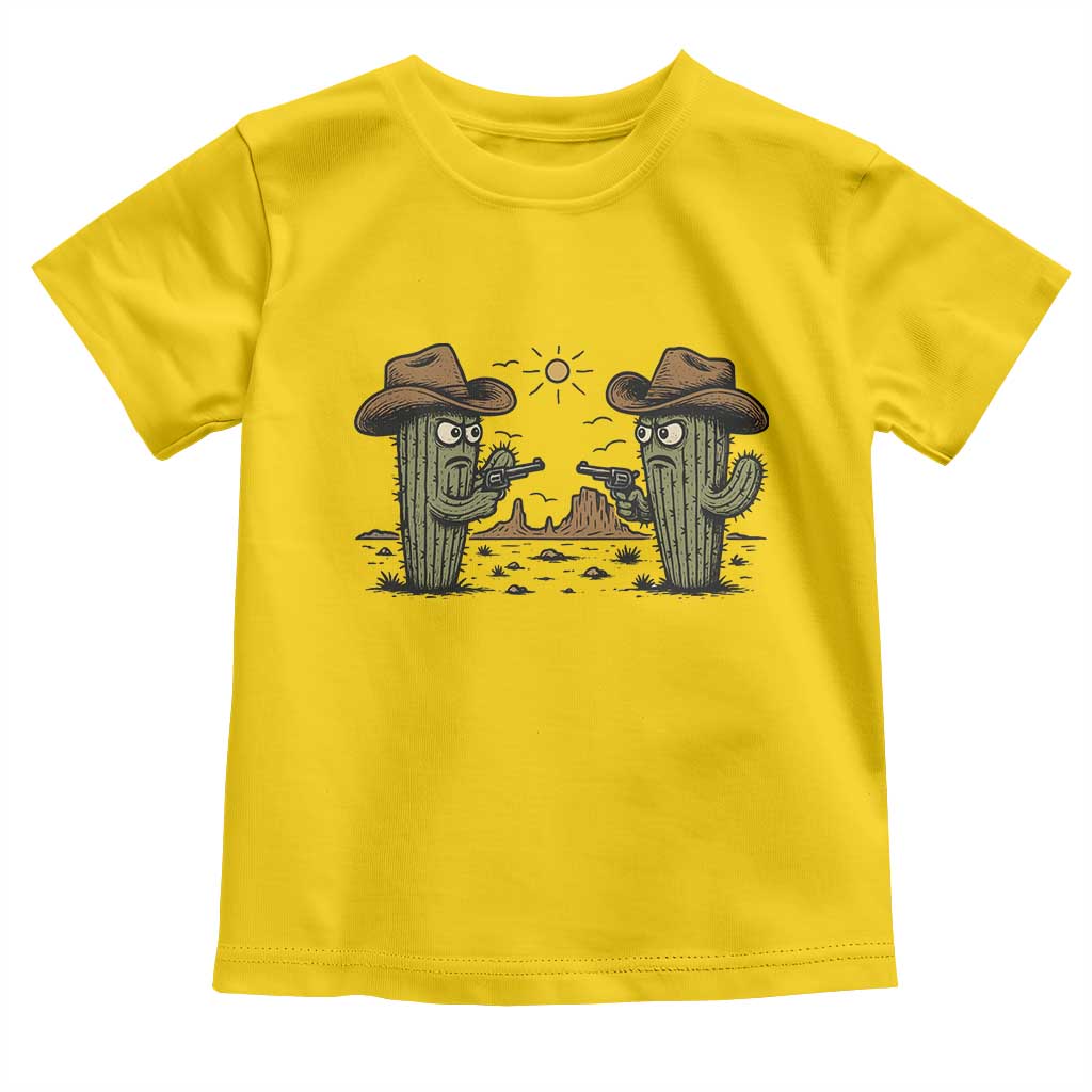 Funny Lone Star Cactus Cowboy Gunfight Gift Toddler T Shirt - Wonder Print Shop