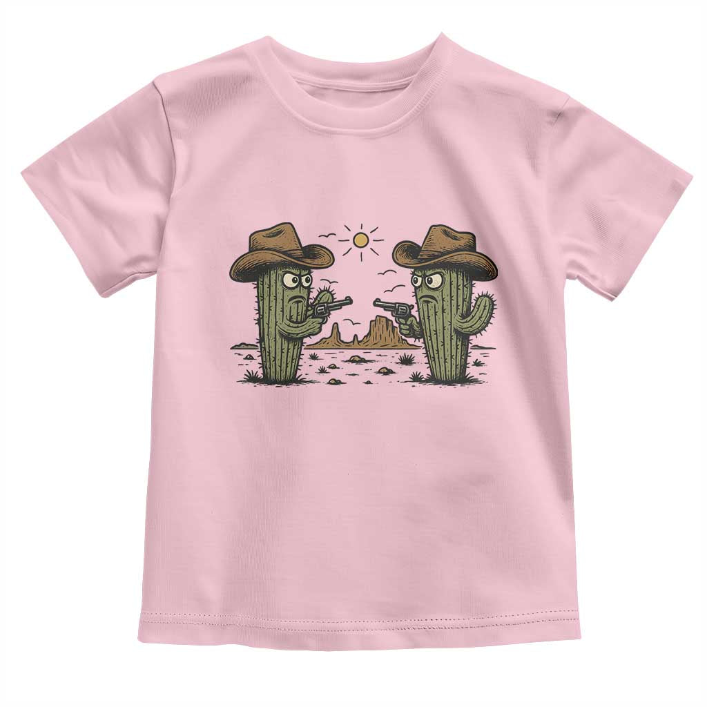 Funny Lone Star Cactus Cowboy Gunfight Gift Toddler T Shirt - Wonder Print Shop