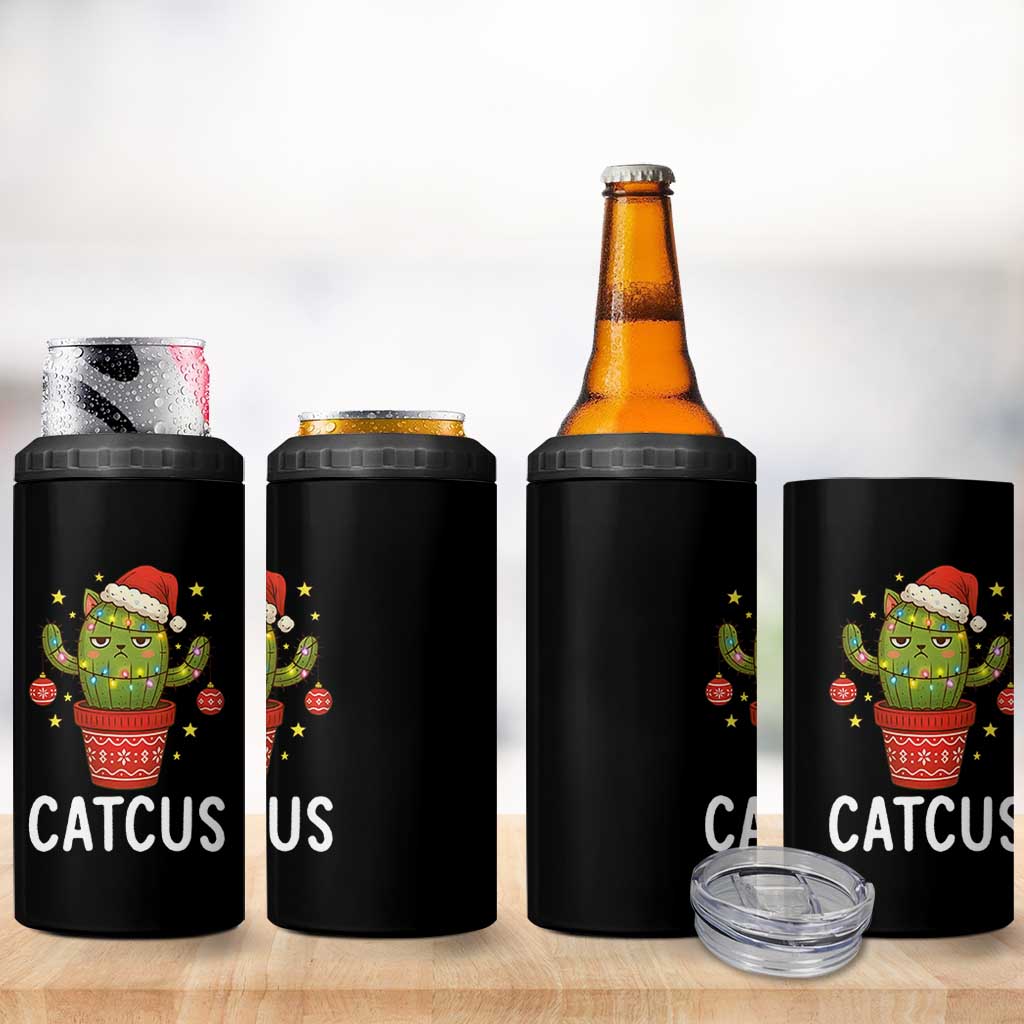 Funny Christmas Catcus 4 in 1 Can Cooler Tumbler Succulent Lover Gift - Wonder Print Shop