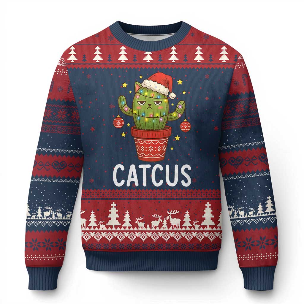 Funny Xmas Catcus Ugly Christmas Sweater Succulent Lover Gift - Wonder Print Shop