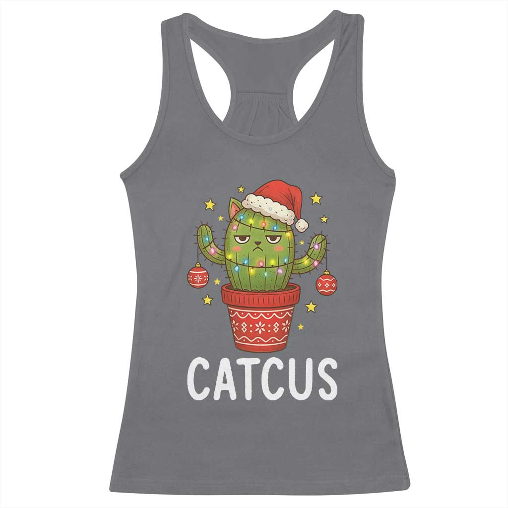 Funny Christmas Catcus Racerback Tank Top Succulent Lover Gift - Wonder Print Shop