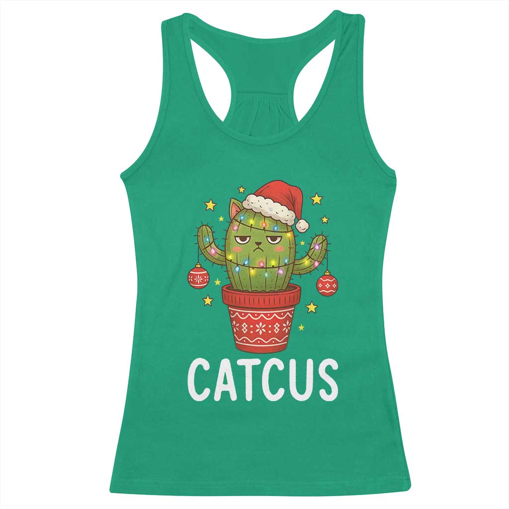 Funny Christmas Catcus Racerback Tank Top Succulent Lover Gift - Wonder Print Shop