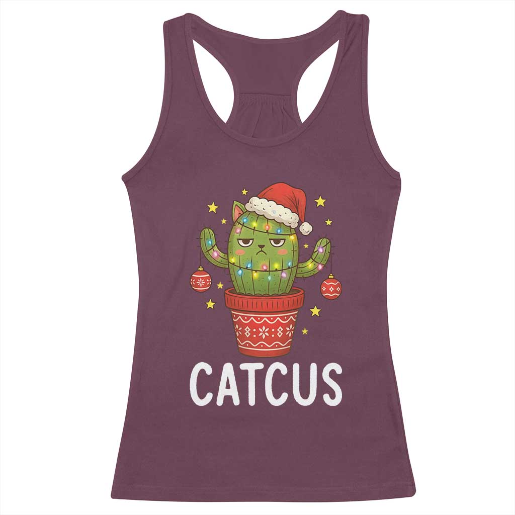 Funny Christmas Catcus Racerback Tank Top Succulent Lover Gift - Wonder Print Shop