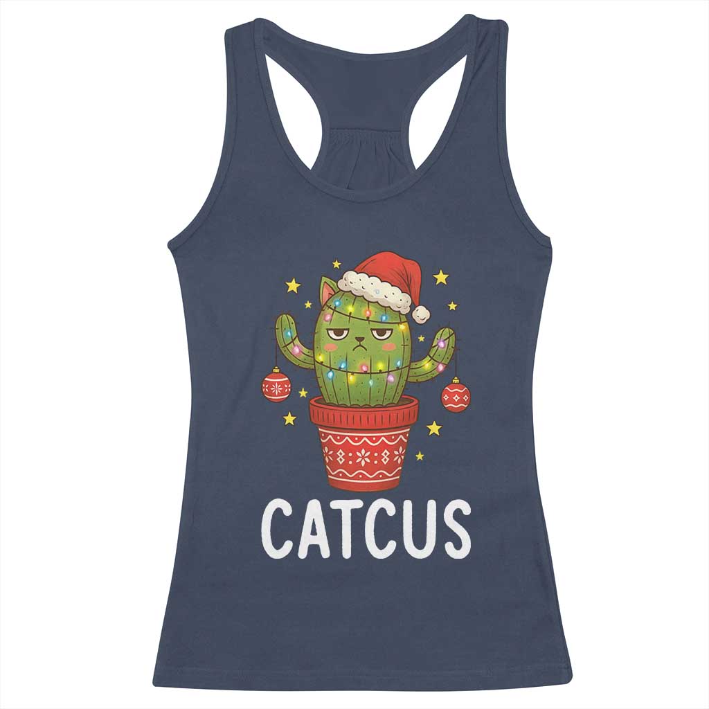 Funny Christmas Catcus Racerback Tank Top Succulent Lover Gift - Wonder Print Shop