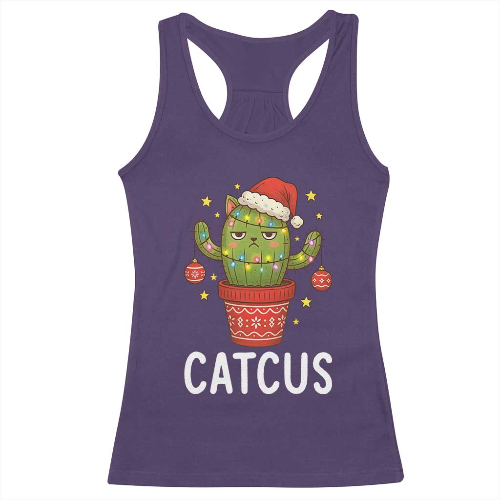Funny Christmas Catcus Racerback Tank Top Succulent Lover Gift - Wonder Print Shop
