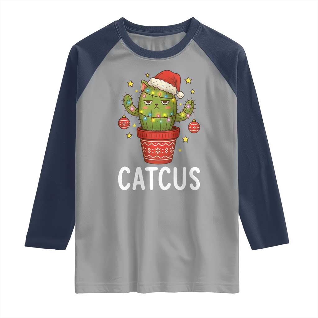Funny Christmas Catcus Raglan Shirt Succulent Lover Gift - Wonder Print Shop