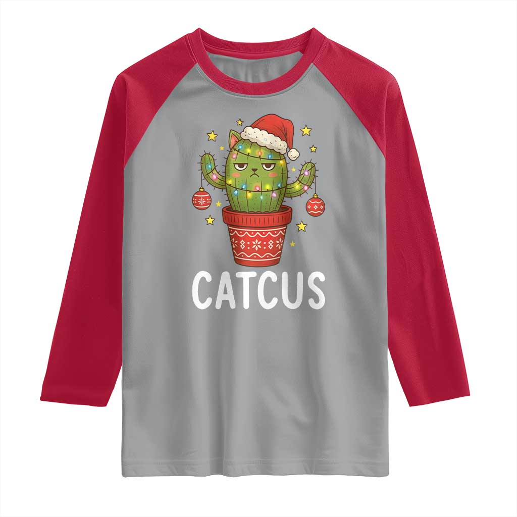 Funny Christmas Catcus Raglan Shirt Succulent Lover Gift - Wonder Print Shop