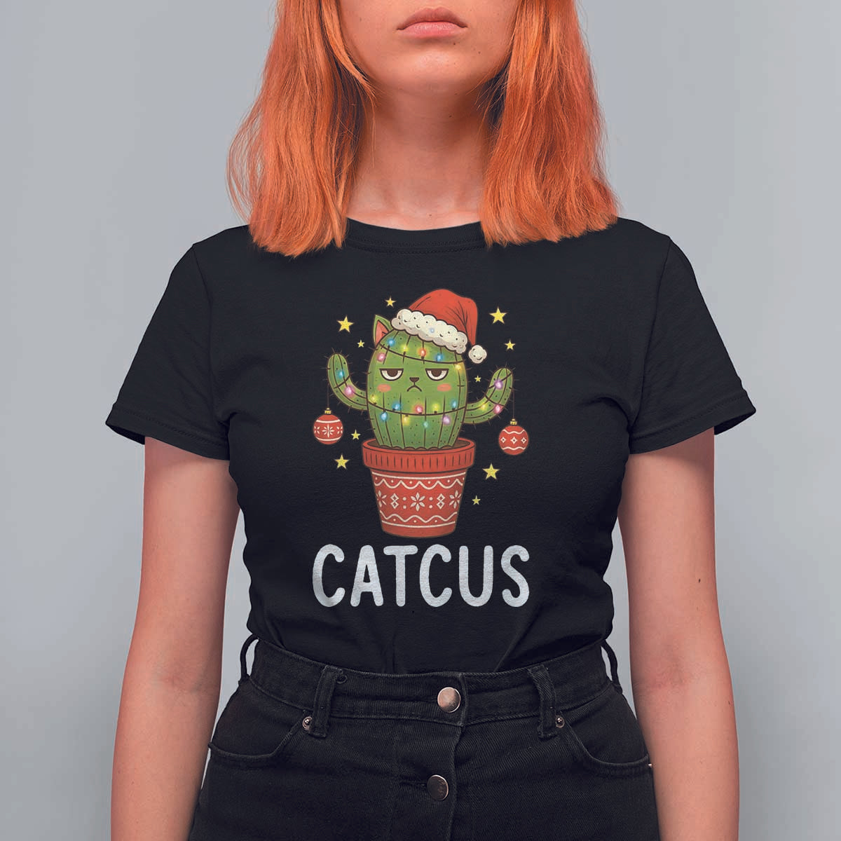 Funny Christmas Catcus T Shirt For Women Succulent Lover Gift - Wonder Print Shop