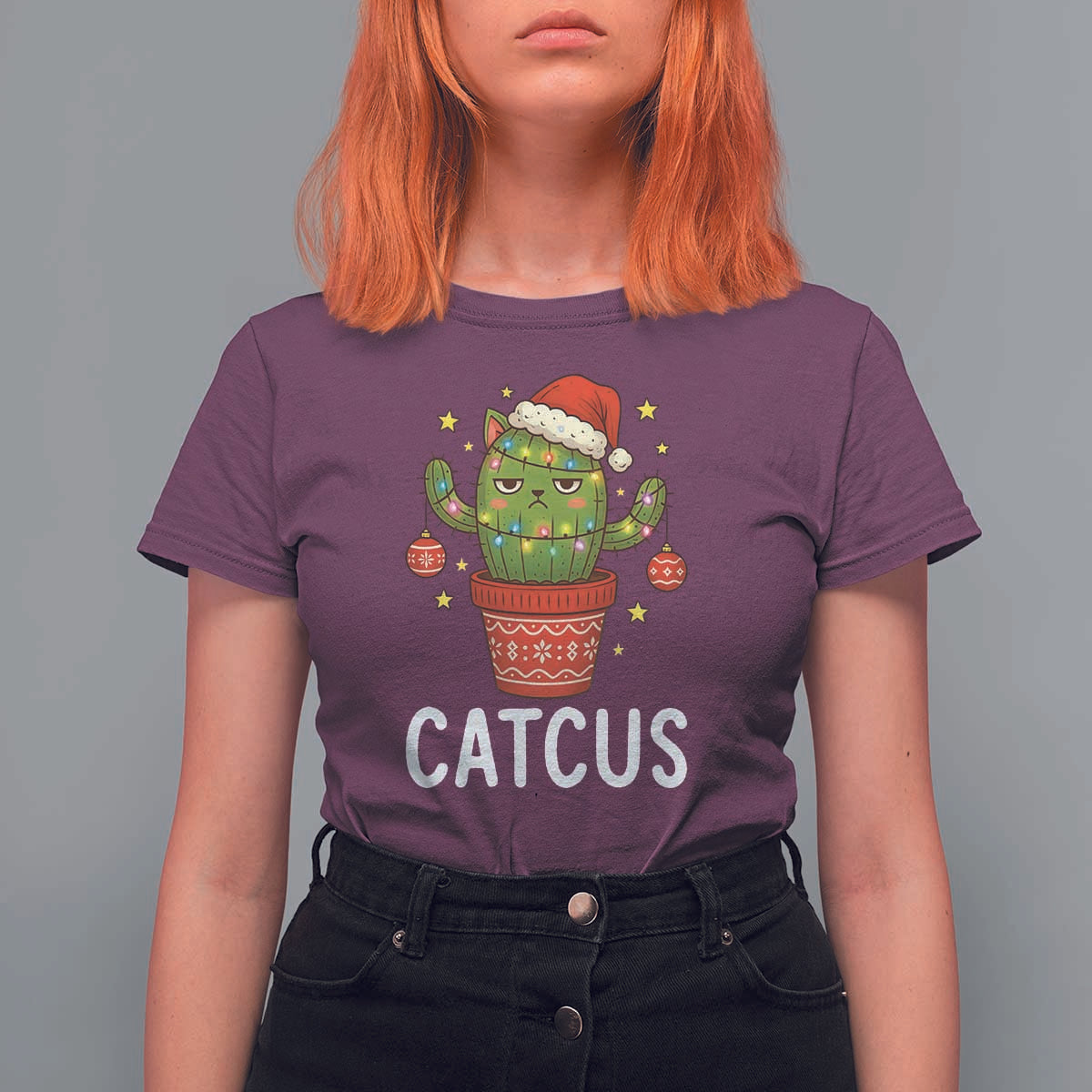 Funny Christmas Catcus T Shirt For Women Succulent Lover Gift - Wonder Print Shop