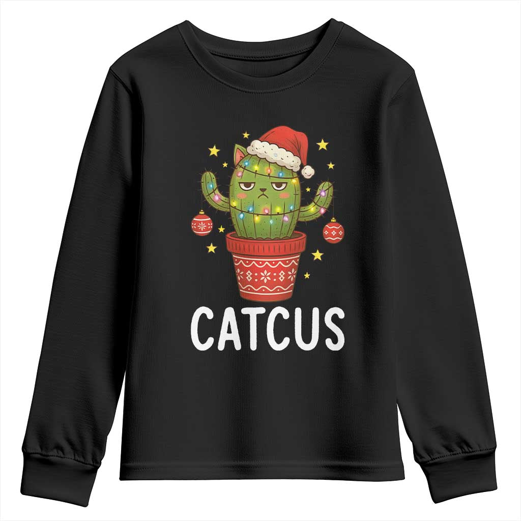 Funny Christmas Catcus Youth Sweatshirt Succulent Lover Gift - Wonder Print Shop