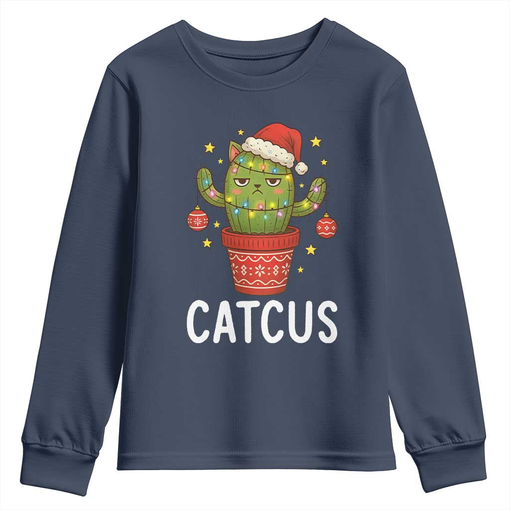 Funny Christmas Catcus Youth Sweatshirt Succulent Lover Gift - Wonder Print Shop
