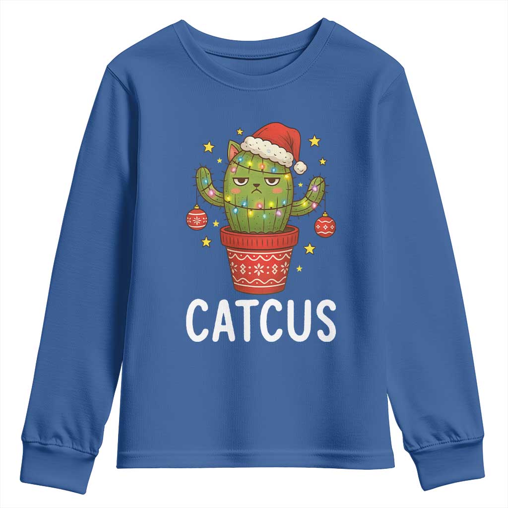Funny Christmas Catcus Youth Sweatshirt Succulent Lover Gift - Wonder Print Shop