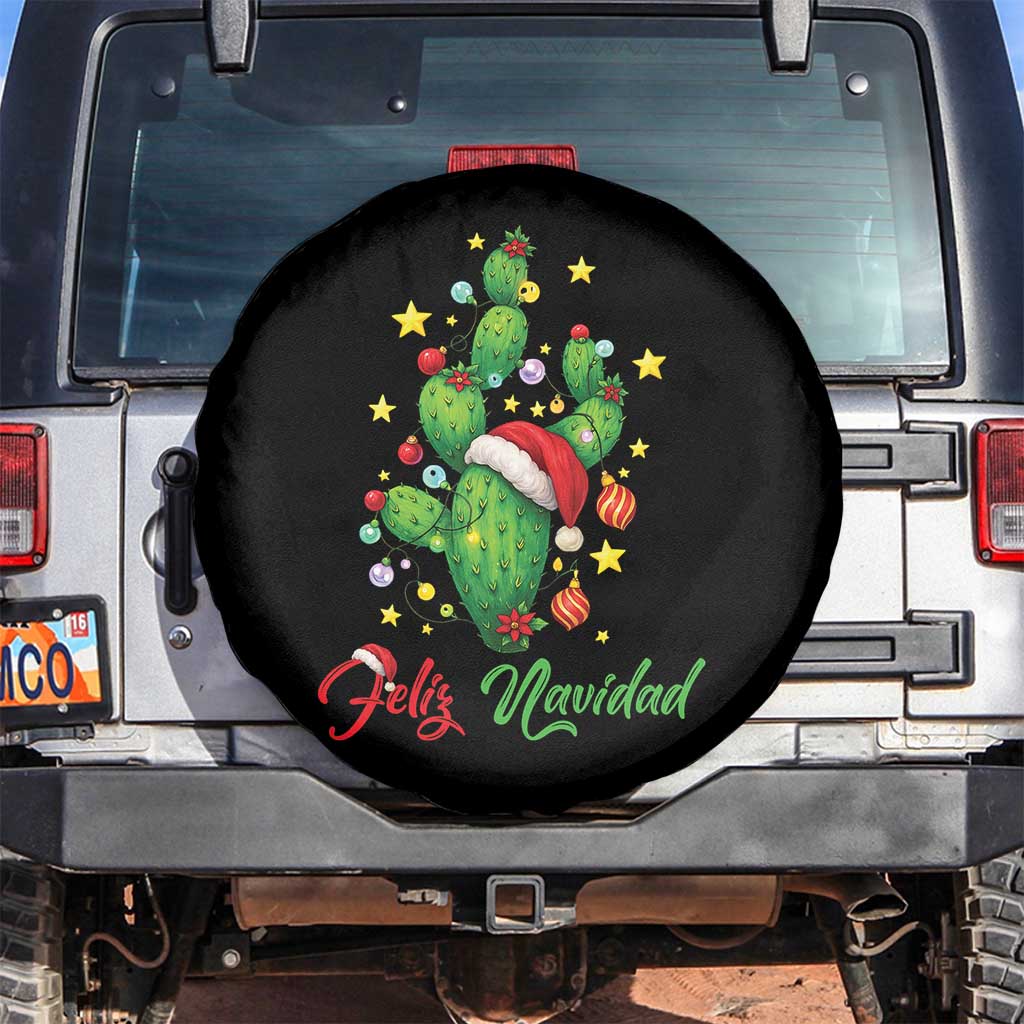 Feliz Navidad Cactus Spare Tire Cover Funny Spanish Christmas Gift - Wonder Print Shop