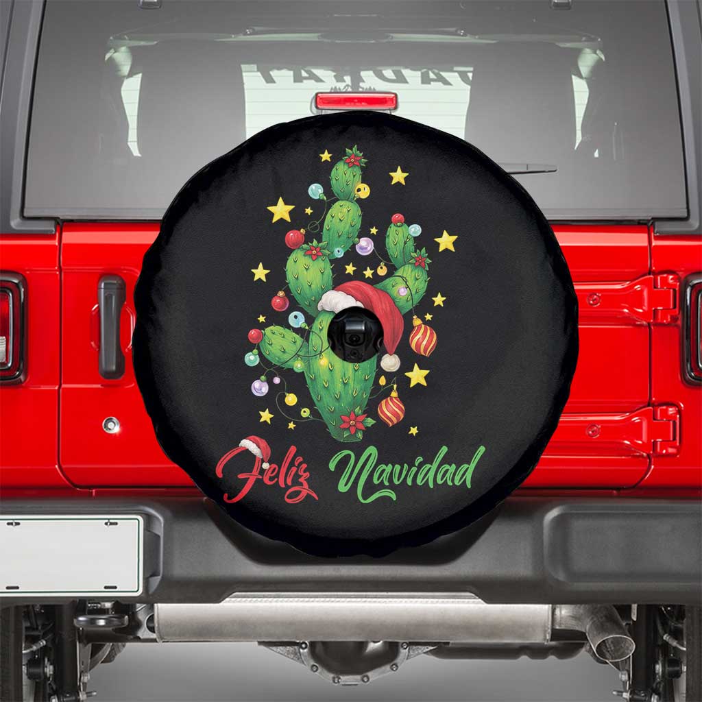 Feliz Navidad Cactus Spare Tire Cover Funny Spanish Christmas Gift - Wonder Print Shop