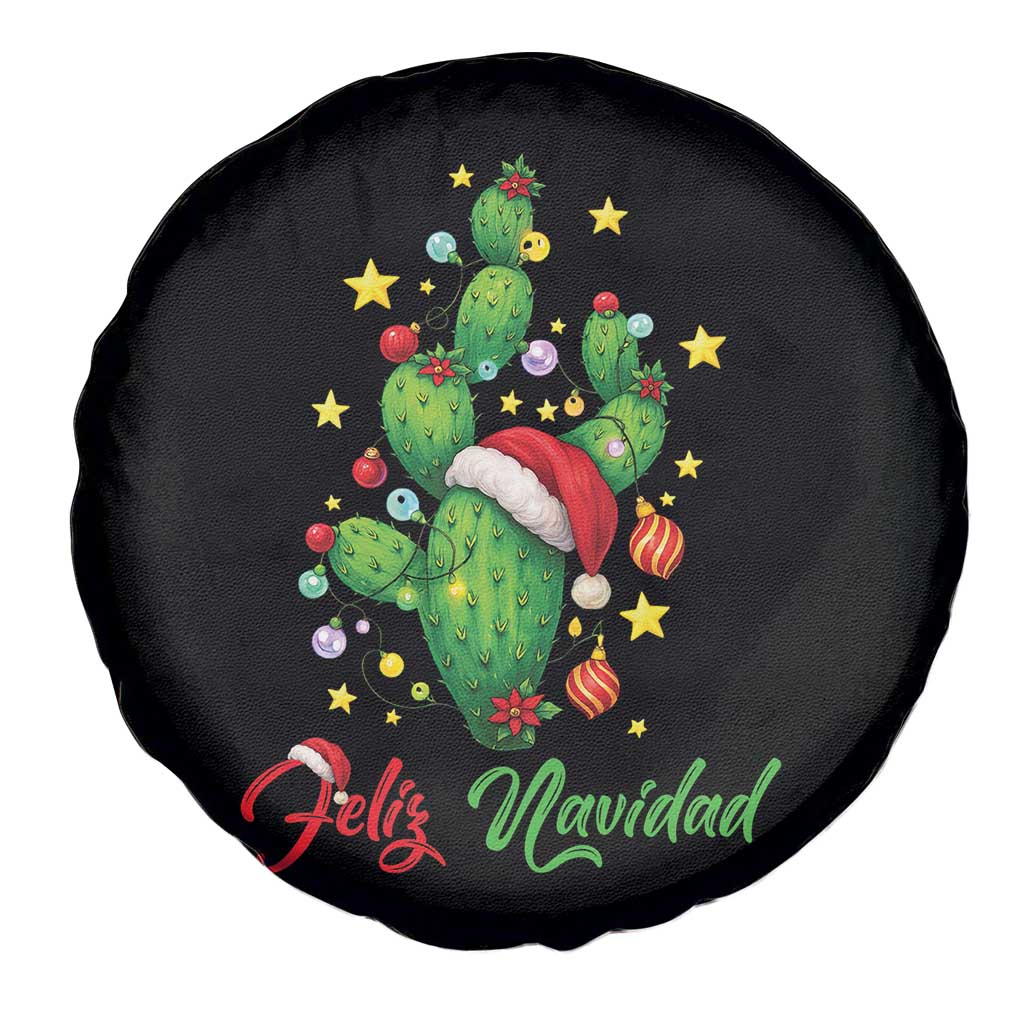 Feliz Navidad Cactus Spare Tire Cover Funny Spanish Christmas Gift - Wonder Print Shop