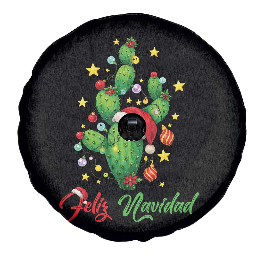 Feliz Navidad Cactus Spare Tire Cover Funny Spanish Christmas Gift - Wonder Print Shop