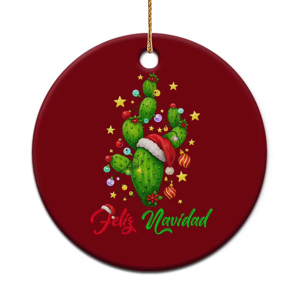Feliz Navidad Cactus Ceramic Ornament Funny Spanish Xmas Gift - Wonder Print Shop