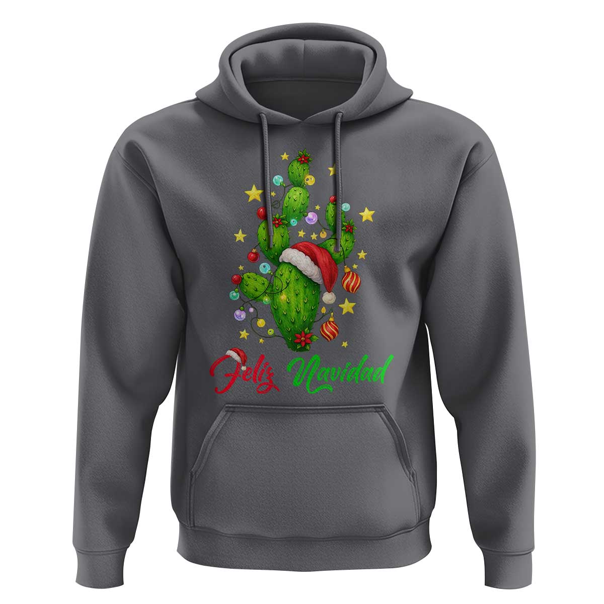 Feliz Navidad Cactus Hoodie Funny Spanish Christmas Gift - Wonder Print Shop