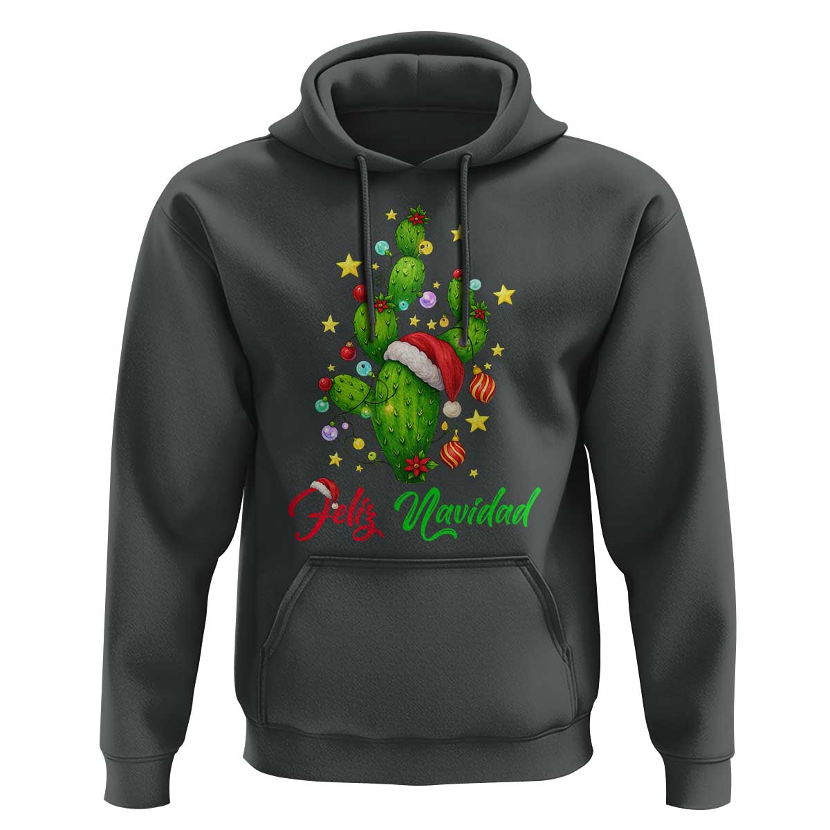 Feliz Navidad Cactus Hoodie Funny Spanish Christmas Gift - Wonder Print Shop