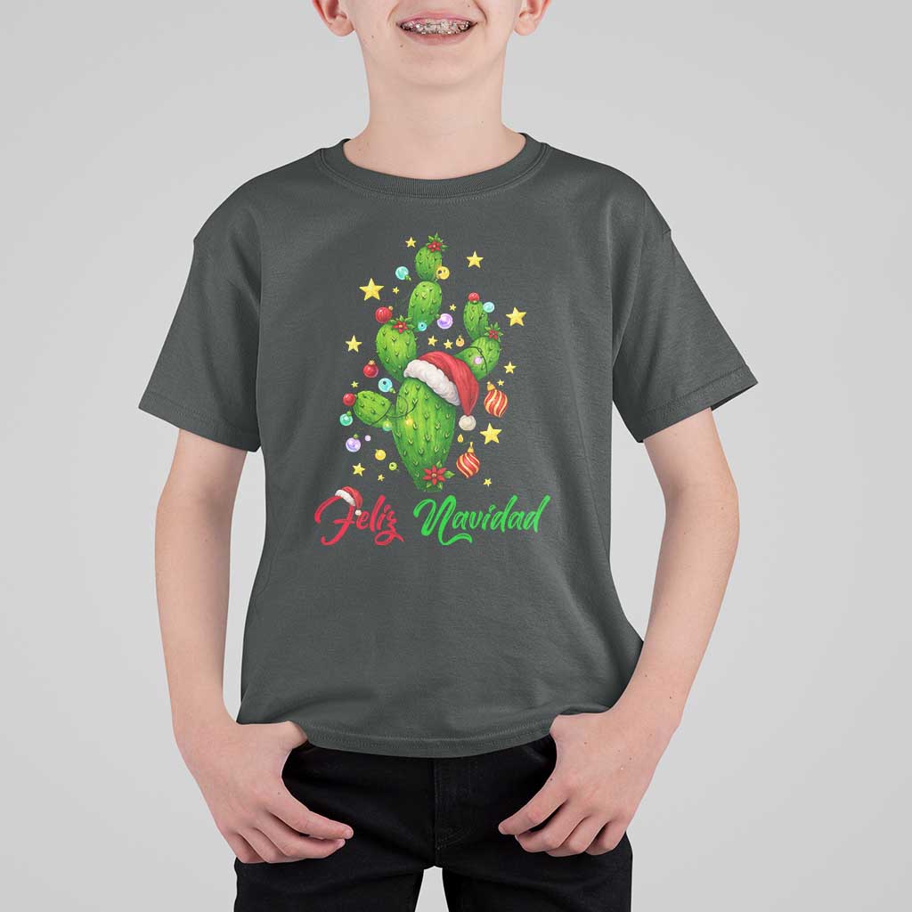 Feliz Navidad Cactus T Shirt For Kid Funny Spanish Christmas Gift - Wonder Print Shop