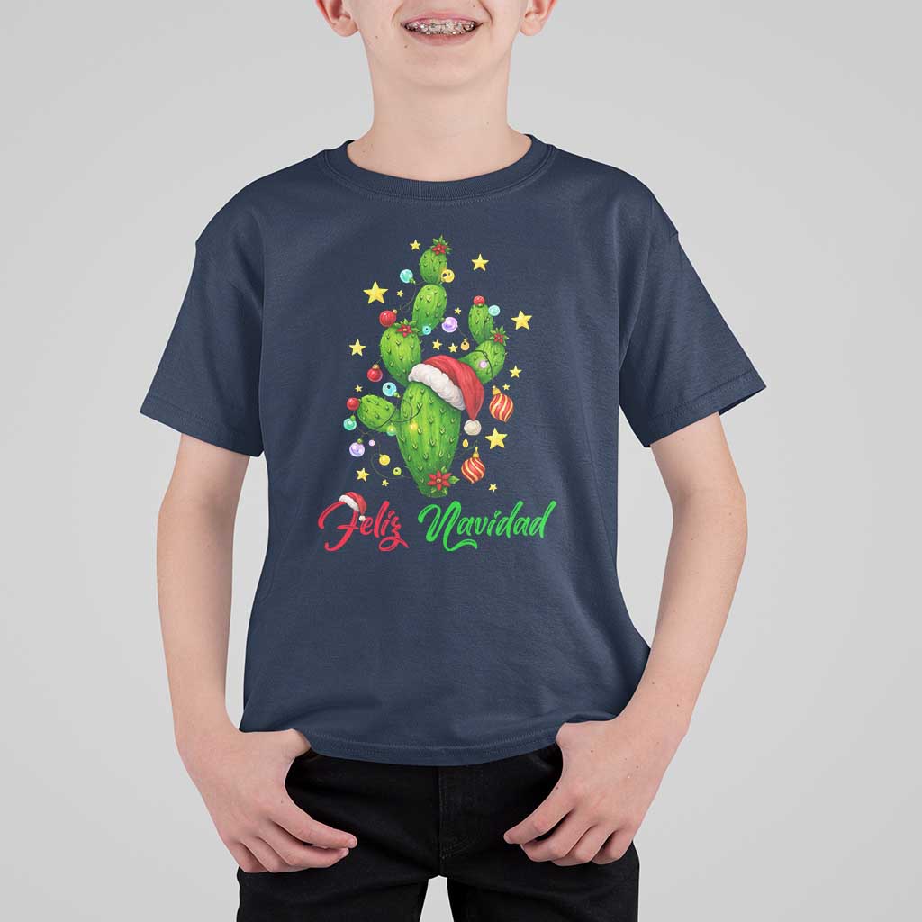 Feliz Navidad Cactus T Shirt For Kid Funny Spanish Christmas Gift - Wonder Print Shop