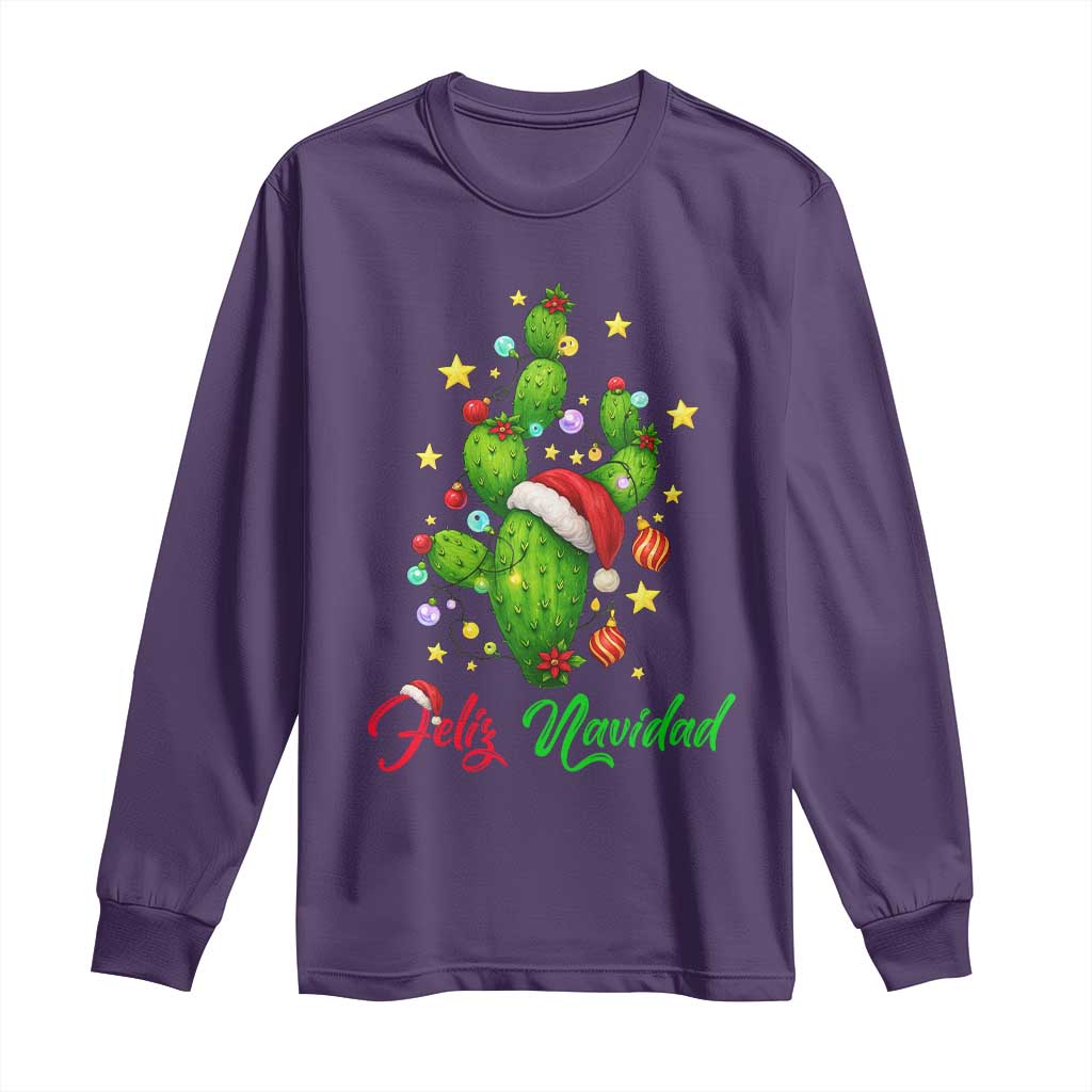 Feliz Navidad Cactus Long Sleeve Shirt Funny Spanish Christmas Gift - Wonder Print Shop
