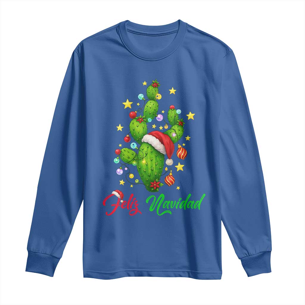 Feliz Navidad Cactus Long Sleeve Shirt Funny Spanish Christmas Gift - Wonder Print Shop