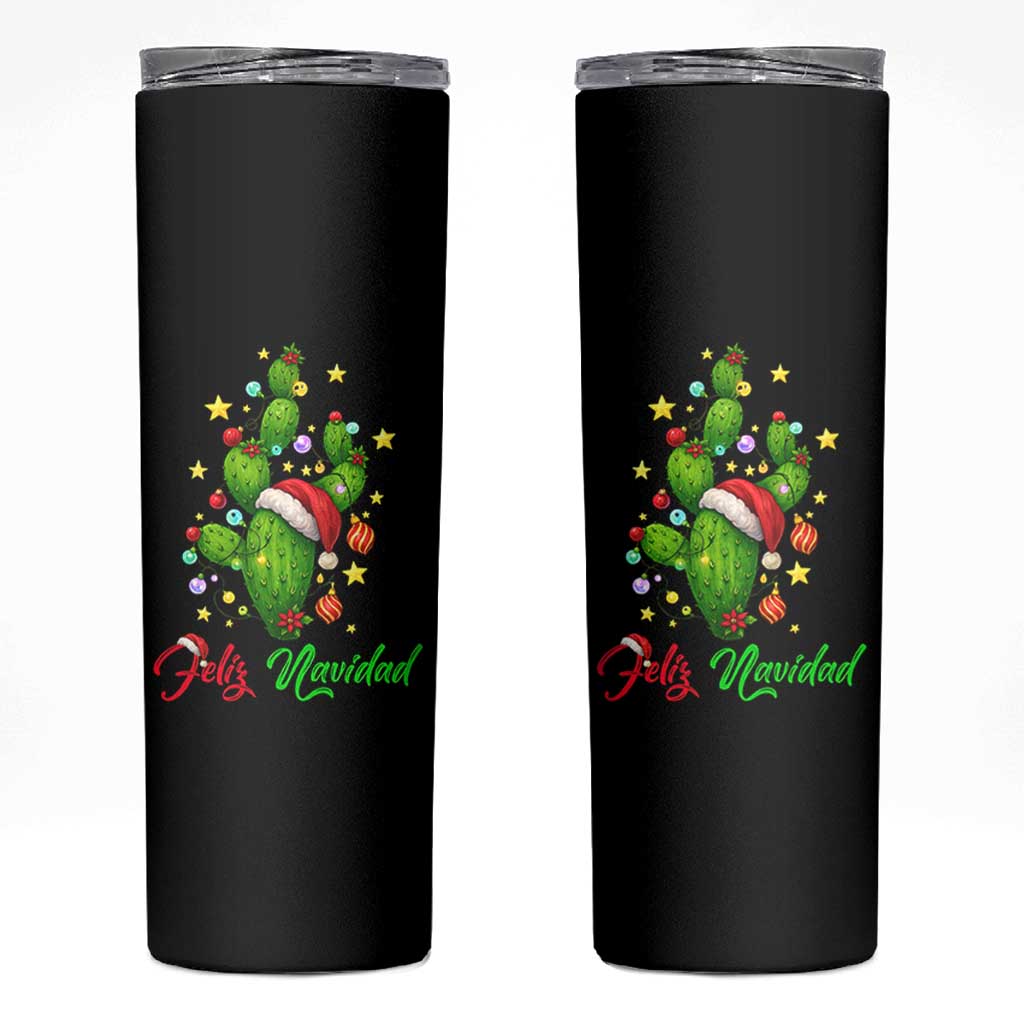 Feliz Navidad Cactus Skinny Tumbler Funny Spanish Christmas Gift - Wonder Print Shop