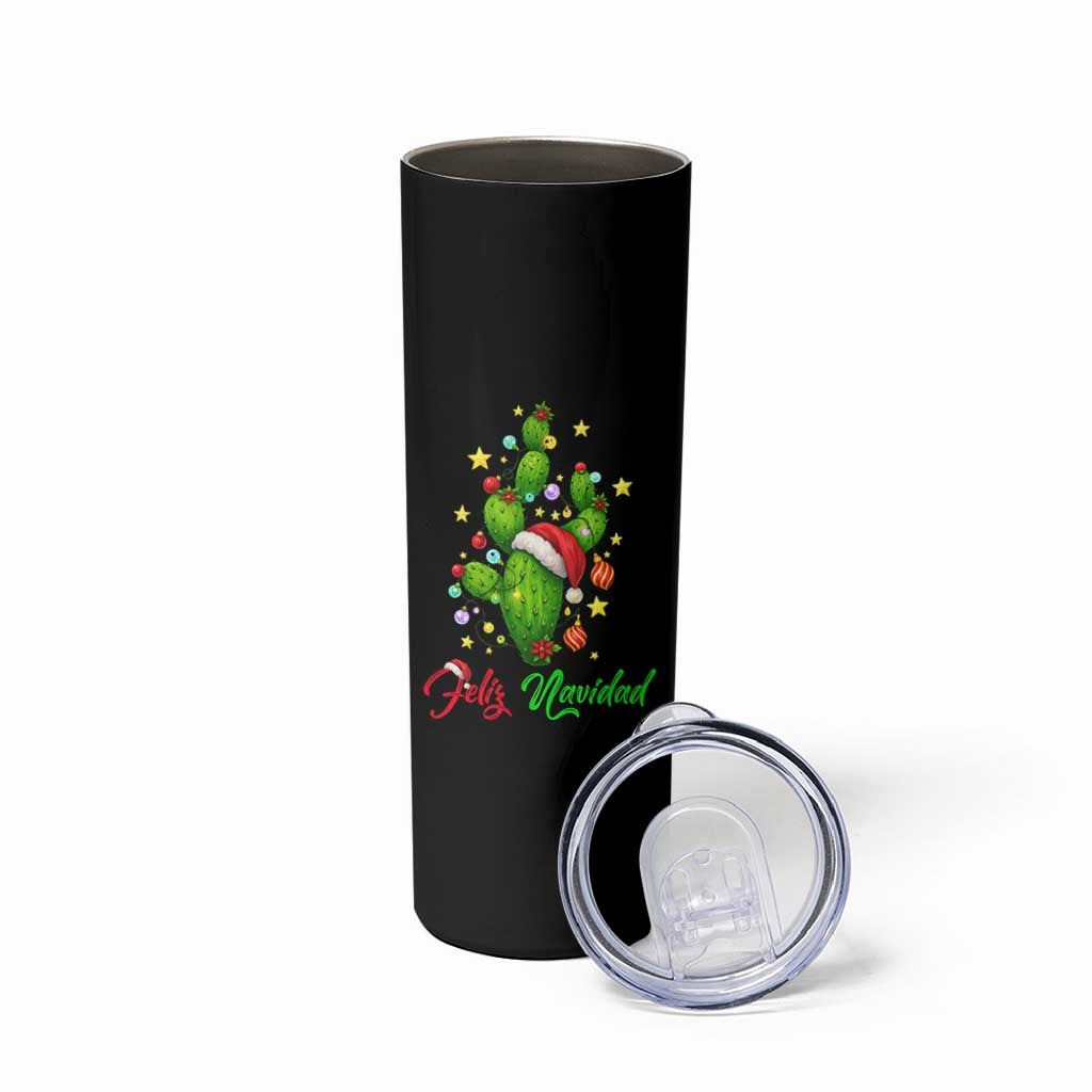 Feliz Navidad Cactus Skinny Tumbler Funny Spanish Christmas Gift - Wonder Print Shop