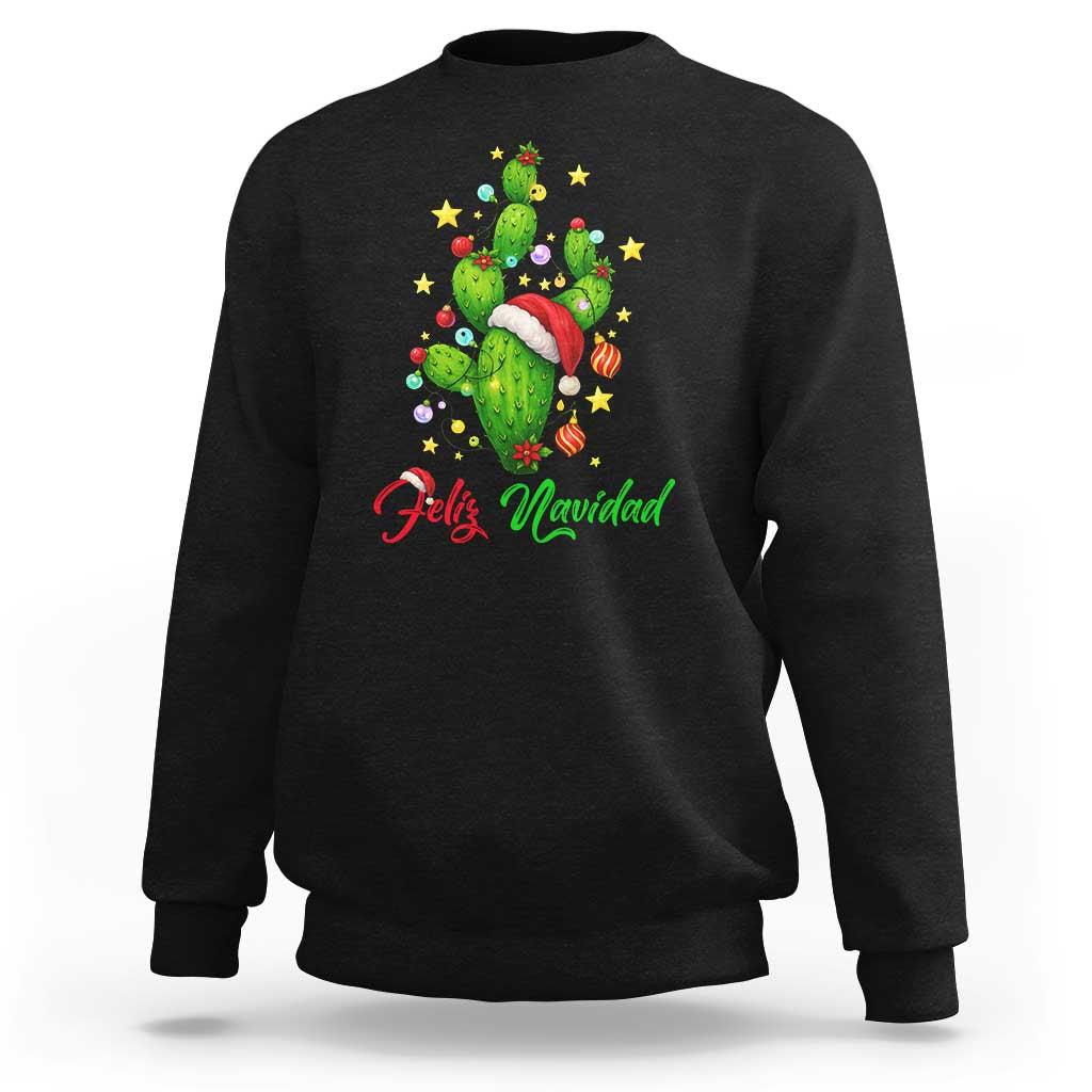 Feliz Navidad Cactus Sweatshirt Funny Spanish Christmas Gift - Wonder Print Shop