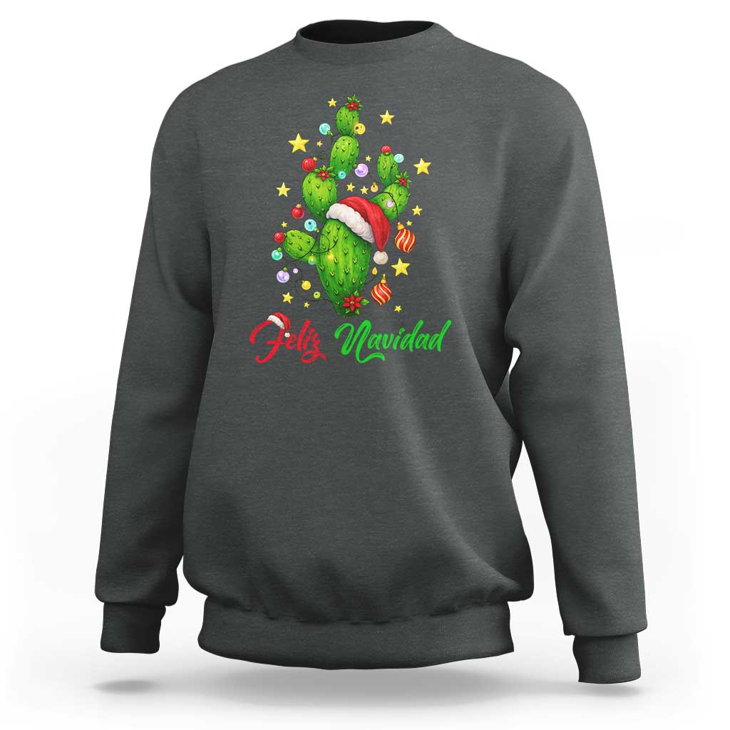 Feliz Navidad Cactus Sweatshirt Funny Spanish Christmas Gift - Wonder Print Shop