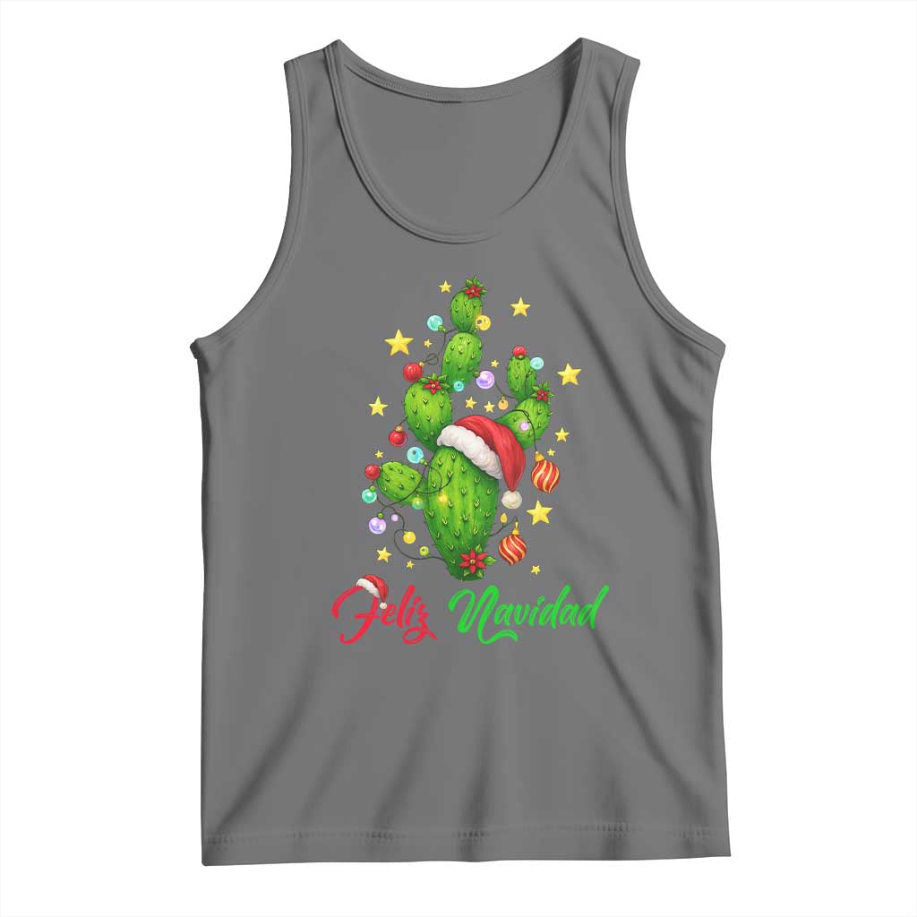 Feliz Navidad Cactus Tank Top Funny Spanish Christmas Gift - Wonder Print Shop