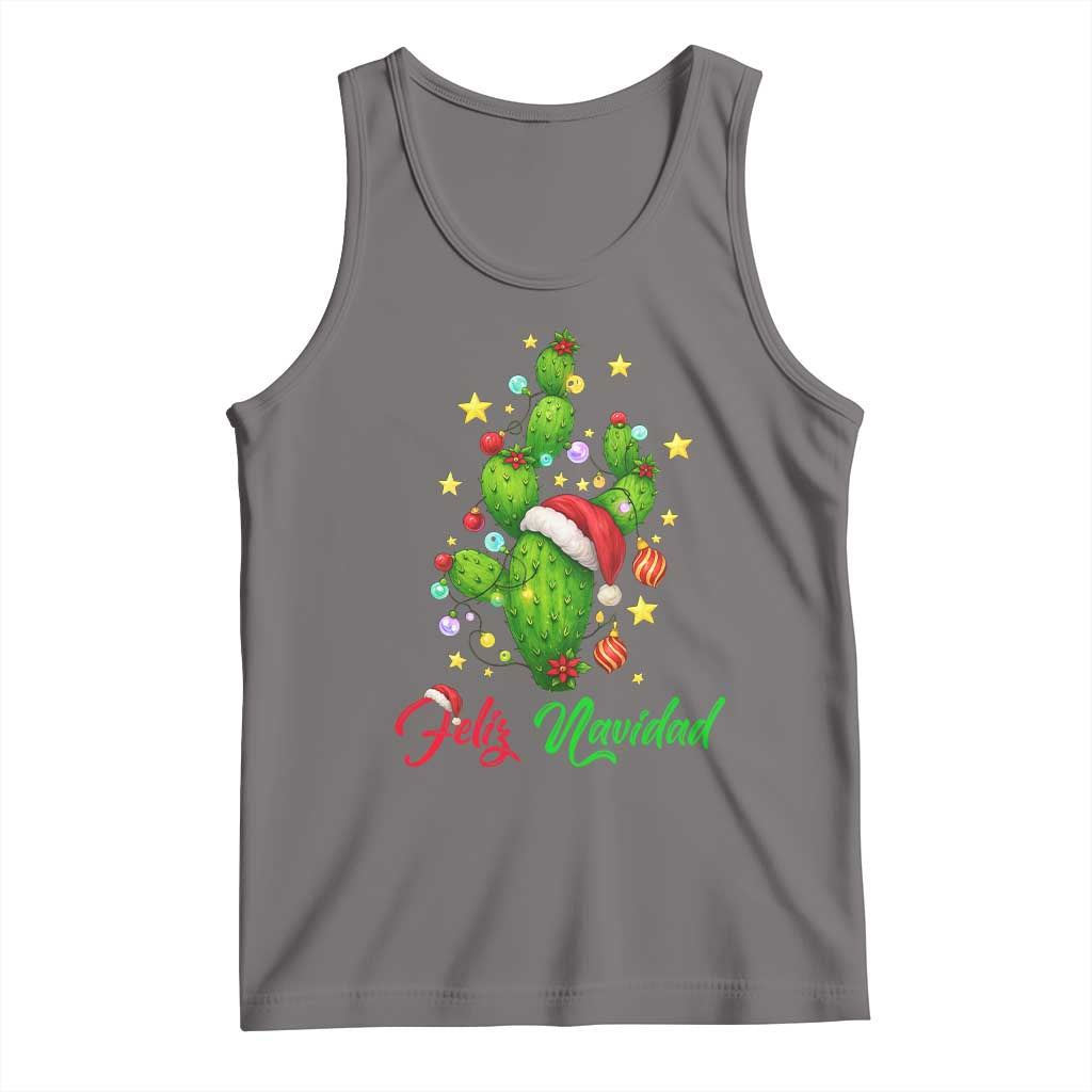 Feliz Navidad Cactus Tank Top Funny Spanish Christmas Gift - Wonder Print Shop