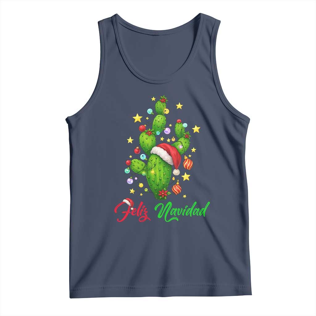 Feliz Navidad Cactus Tank Top Funny Spanish Christmas Gift - Wonder Print Shop