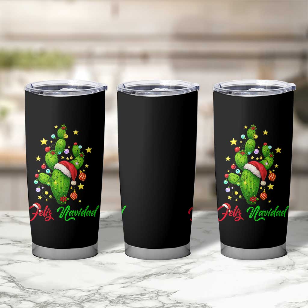 Feliz Navidad Cactus Tumbler Cup Funny Spanish Christmas Gift - Wonder Print Shop